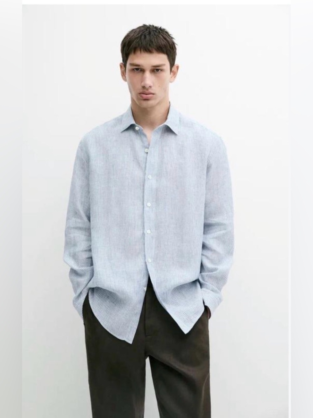 Frank & Eileen Light Blue Pinstripe Button-Down Shirt
